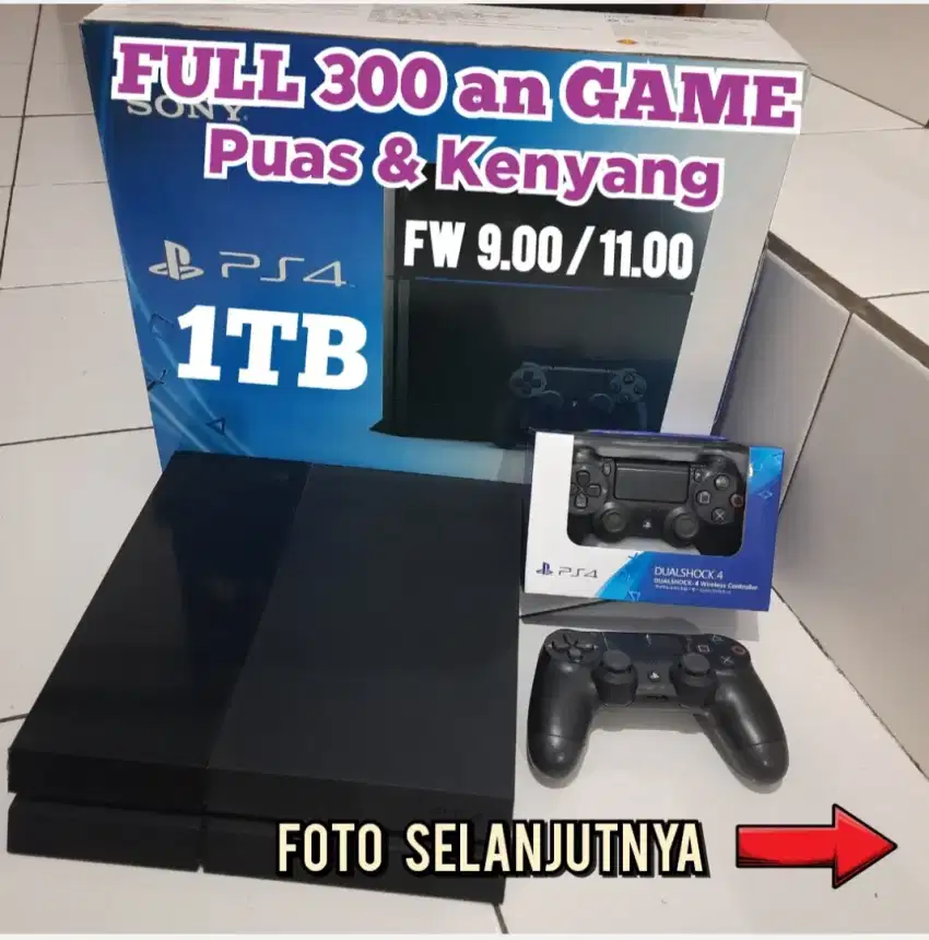 PS4 1TB FULL 300 an GAME PUAS DAN KENYANG Murah harganya