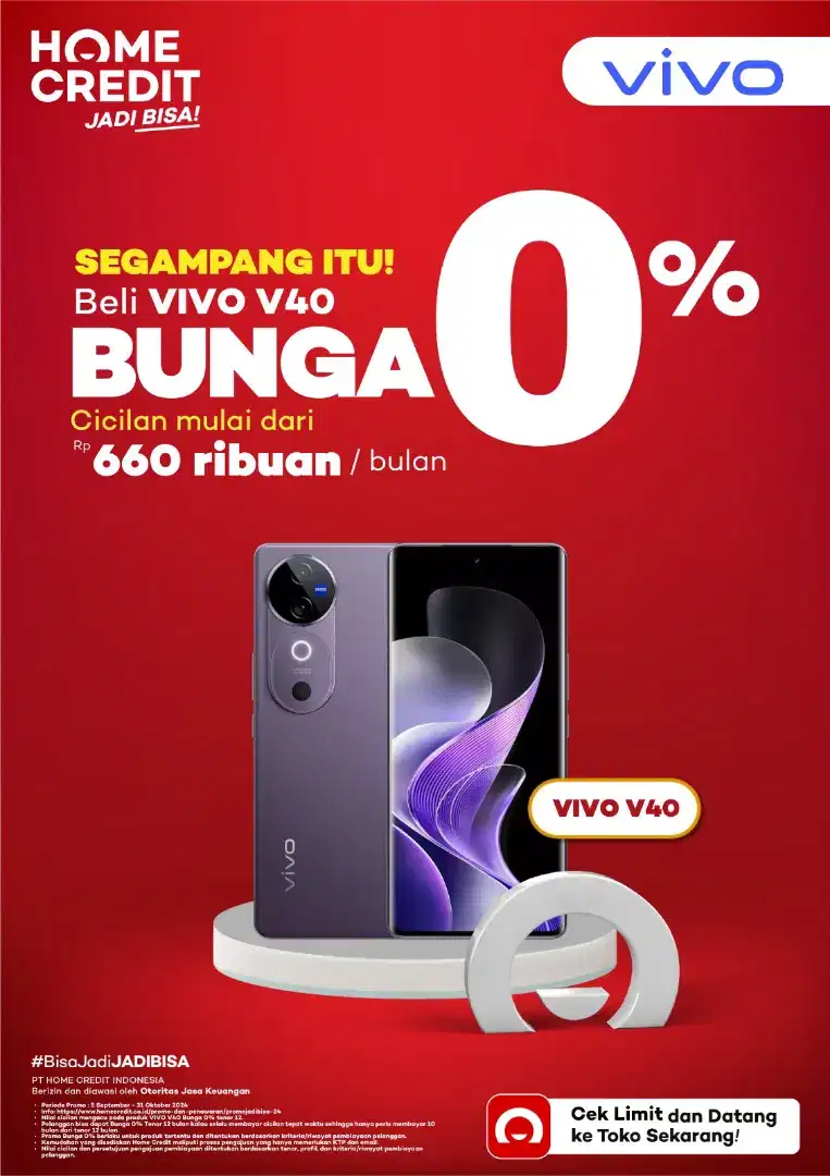 Promo Gratis 2x Cicilan Vivo V40 5G Dengan Home Credit