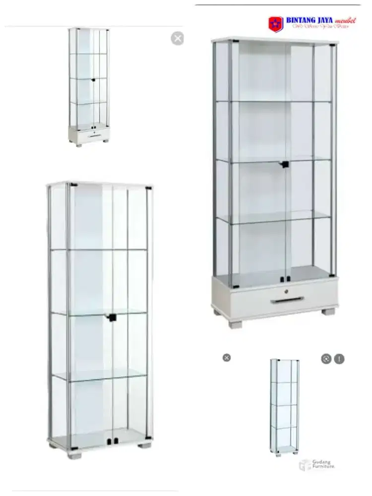 Lemari pajangan full kaca