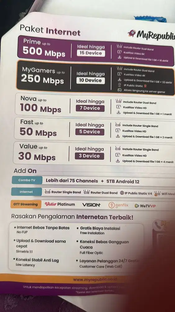 gratis Pasang wifi termurah my republic by sinarmas grup
