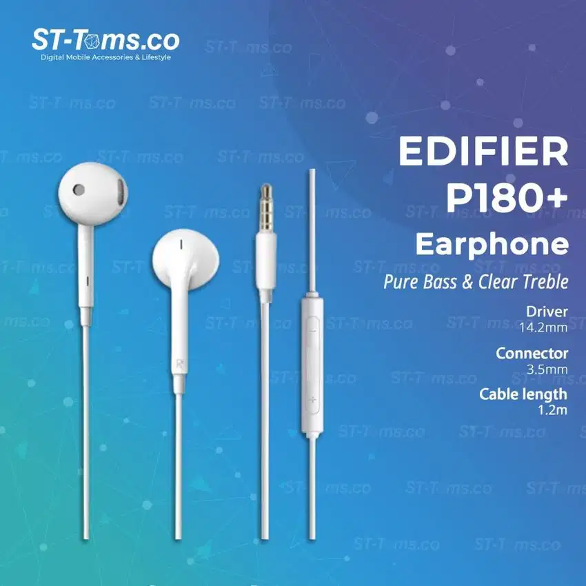 Edifier P180 Plus /P180+ Earphone With Mic Connector 3.5mm