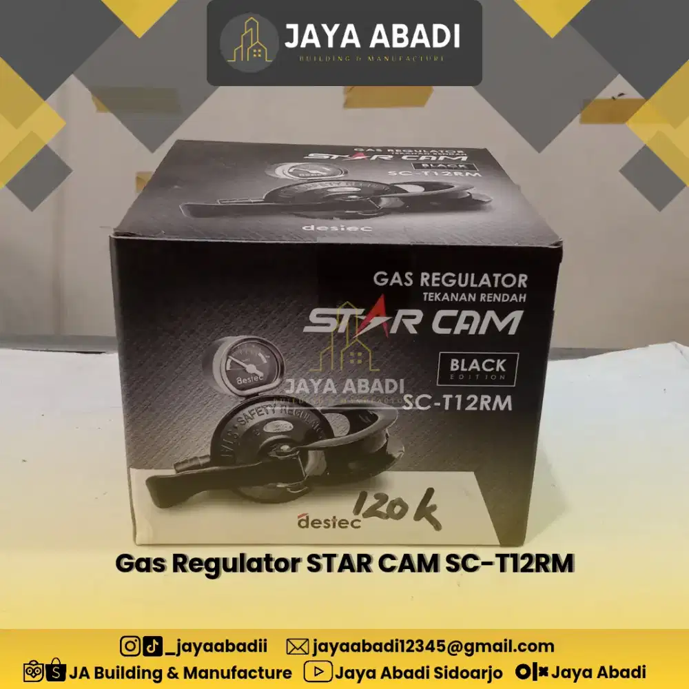 REGULATOR ELPIJI STARCAM WARNA HITAM TIPE SC-T12RM