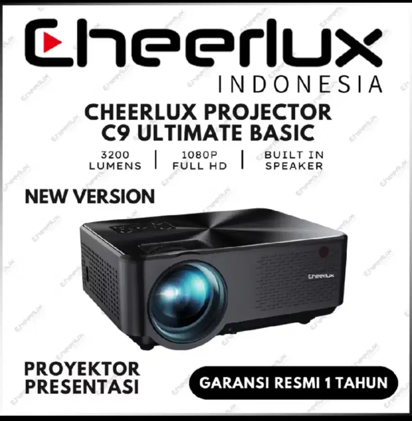 Proyektor Cheerlux C9 Android wifi tv 3200 lumens upgrade baru