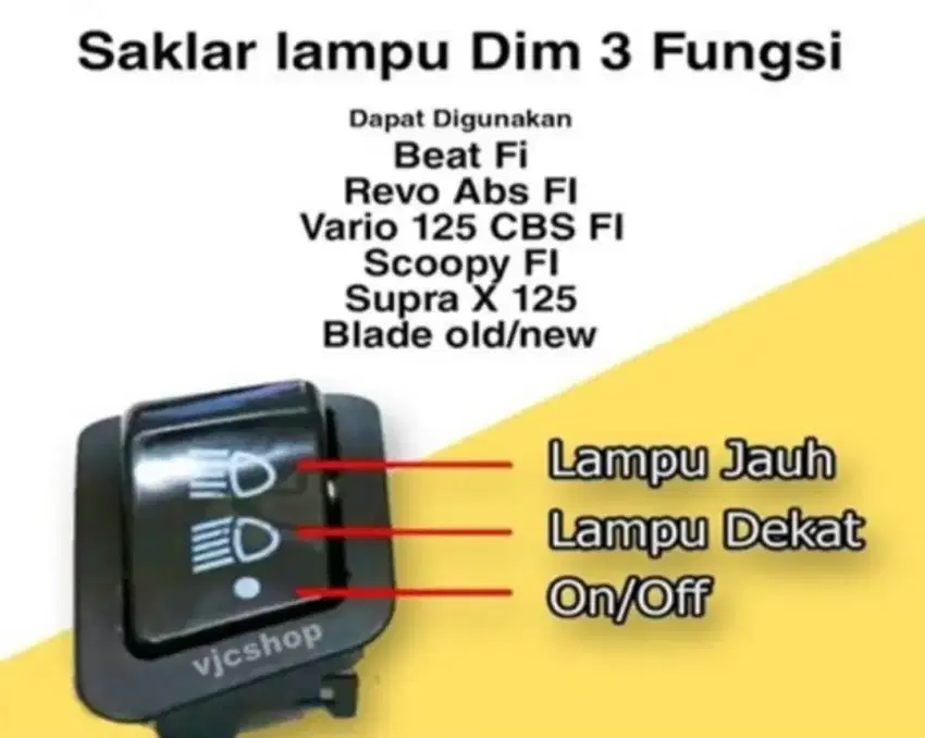 Sakelar lampu motor 3 fungsi