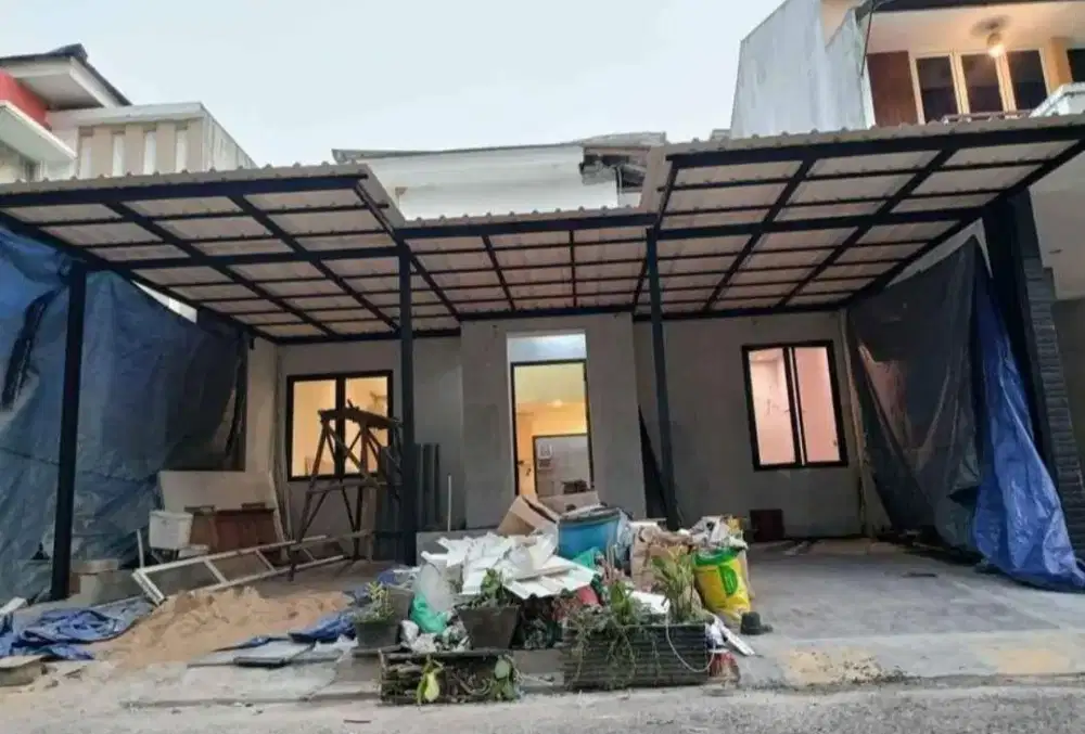 Pemasangan kanopi baja ringan sni mewah