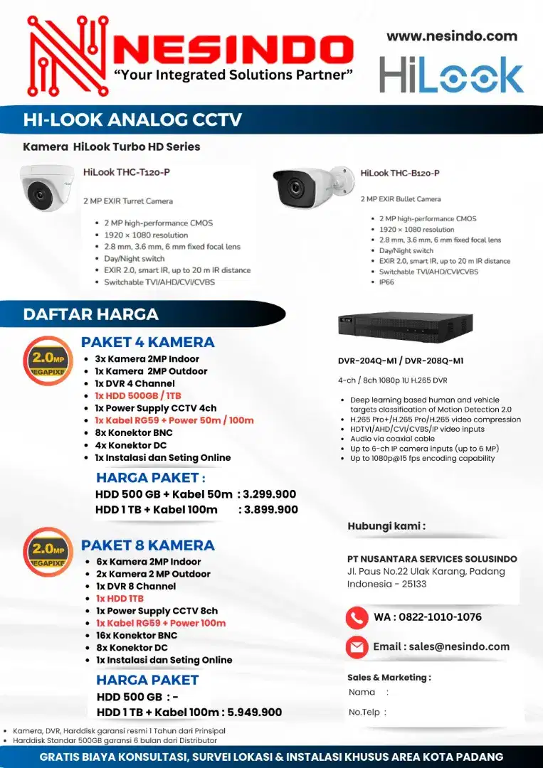 Paket Kamera CCTV Analog HILOOK