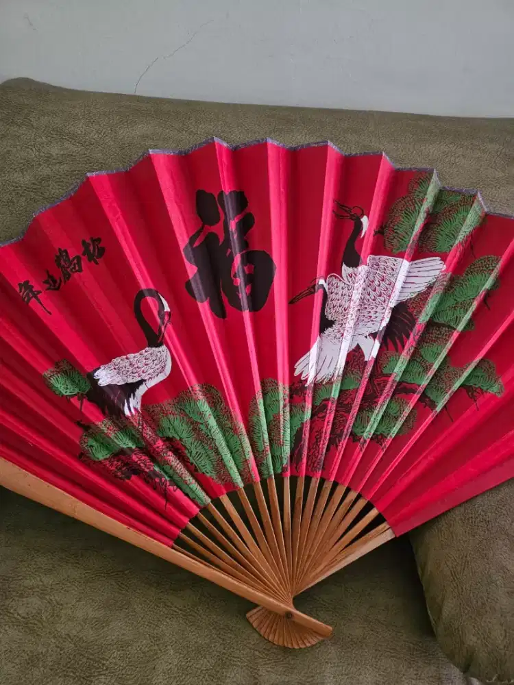 Pajangan dekorasi oriental kipas mandarin jumbo