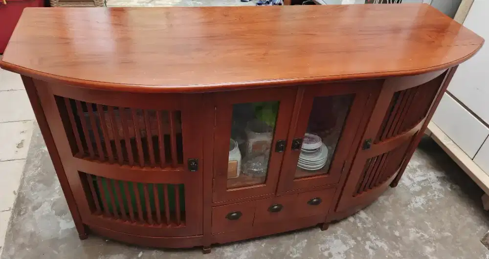 Meja Jati Buffet TV Bar Island