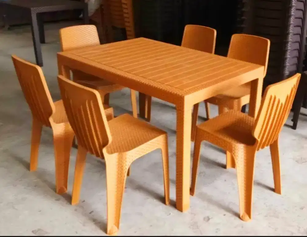 6 kursi makan plastik 1 Meja Makan Plastik Olymplast