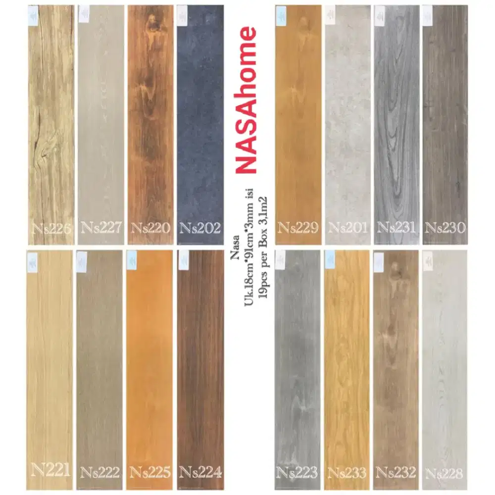 Lantai vinyl nasa tebal 3mm = 3.12m/box