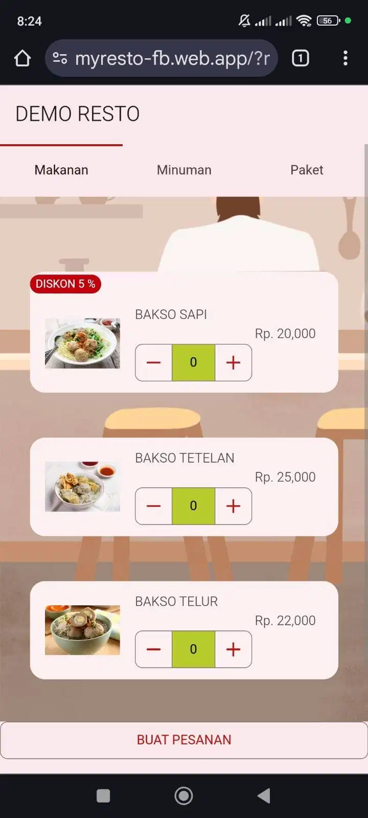 Software Aplikasi Resto  Terintegrasi (MYRESTO)