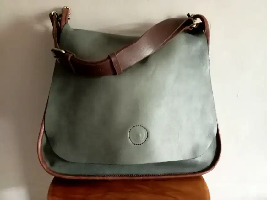 Tas kulit crazy horse waran biru coklat