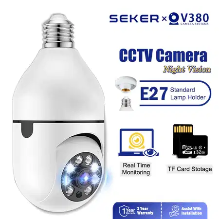 CCTV Lampu V380 PRO Smart WiFi Motion Detection Lampu 360 Degree PTZ