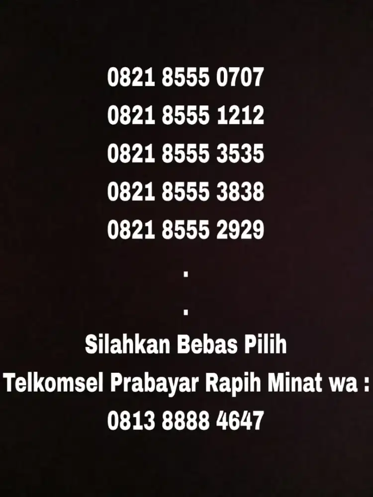 Nomor Cantik Simpati 4G / Nomer Cantik / Kartu Perdana Telkomsel