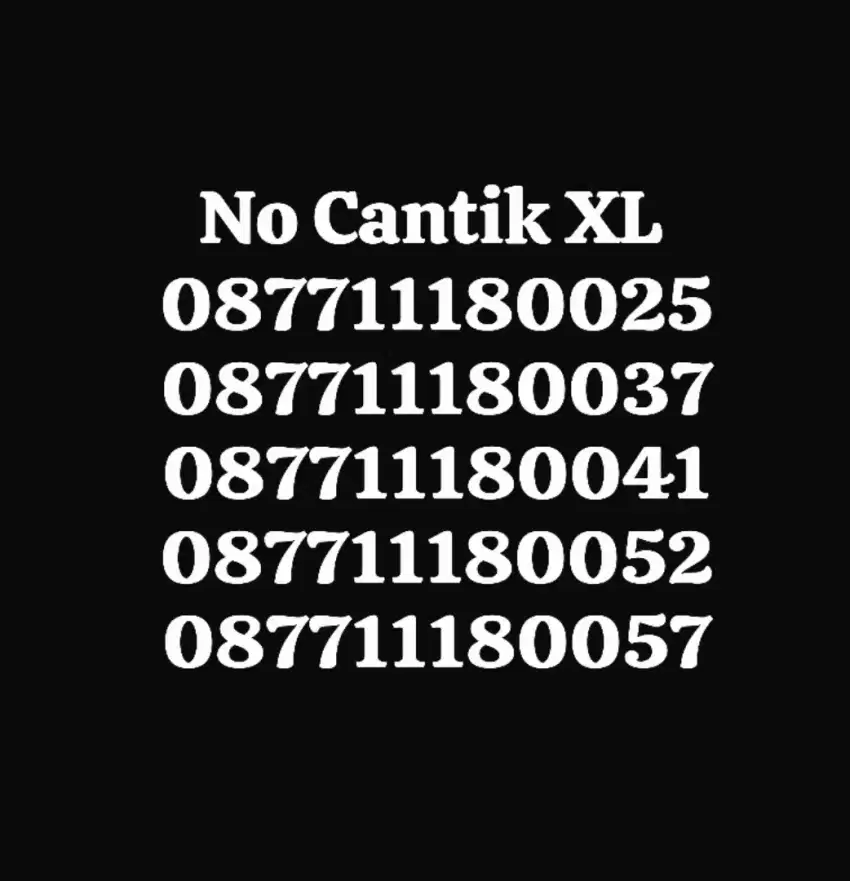 Nomor cantik XL