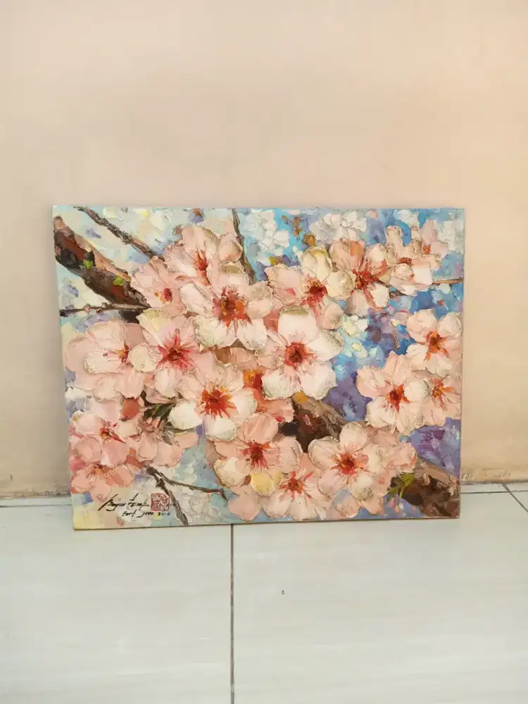 Jual lukisan bunga uk. 50 X 40 cm pelukis Bangun Asmoro