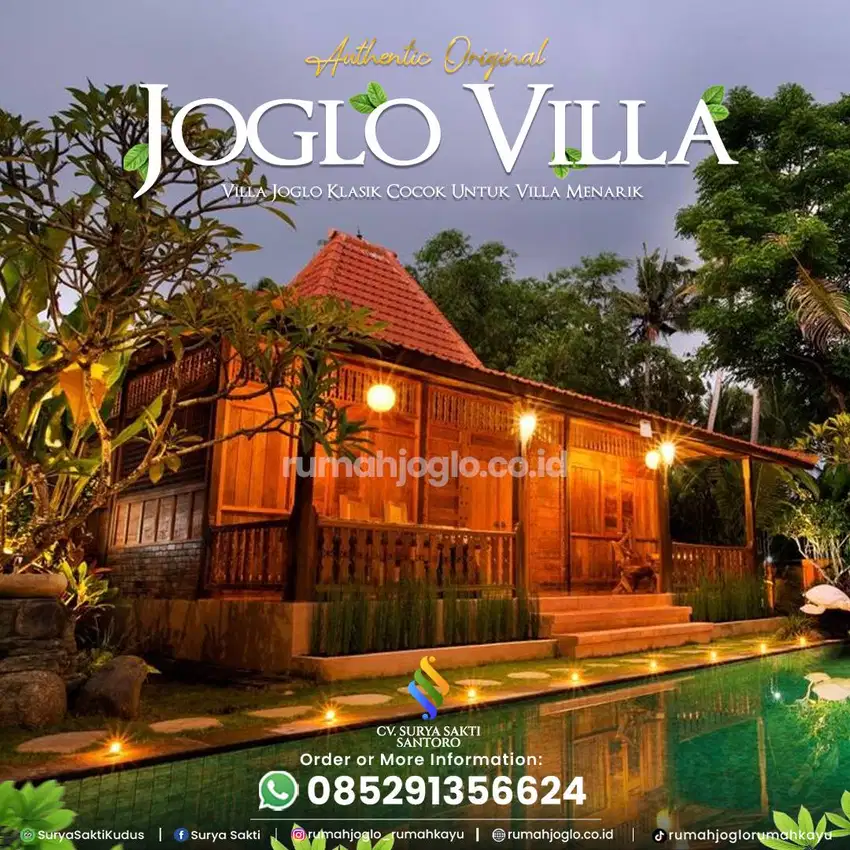 Villa rumah Joglo Klasik Kayu Jati Asli