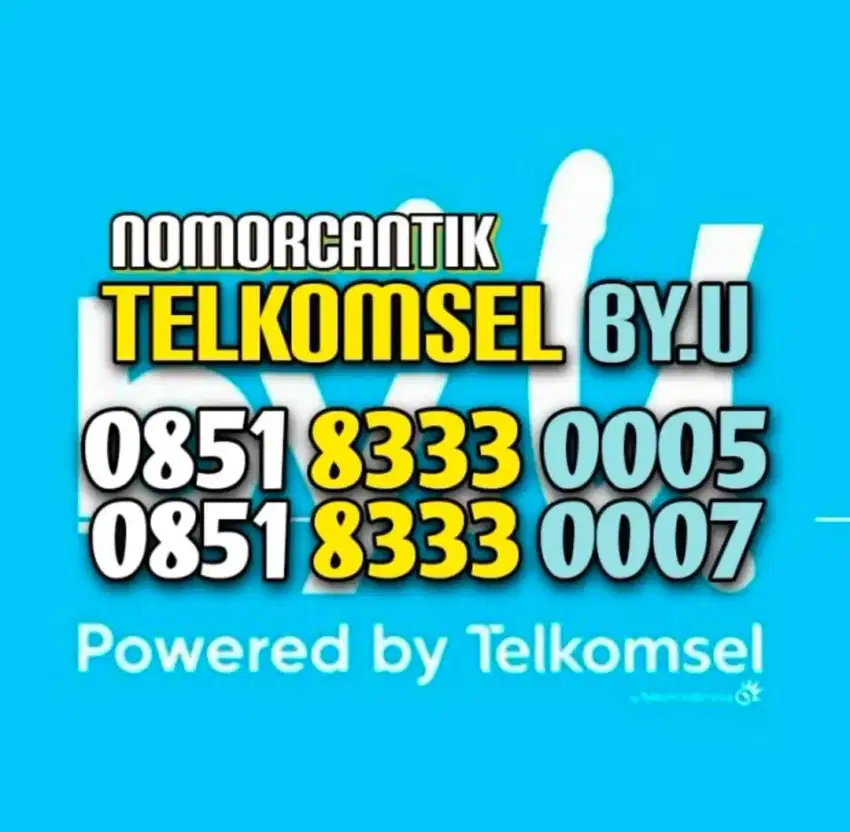 (Bisa COD) nomor CANTIK kartu TELKOMSEL by.U byU Aktif Selamanya #3