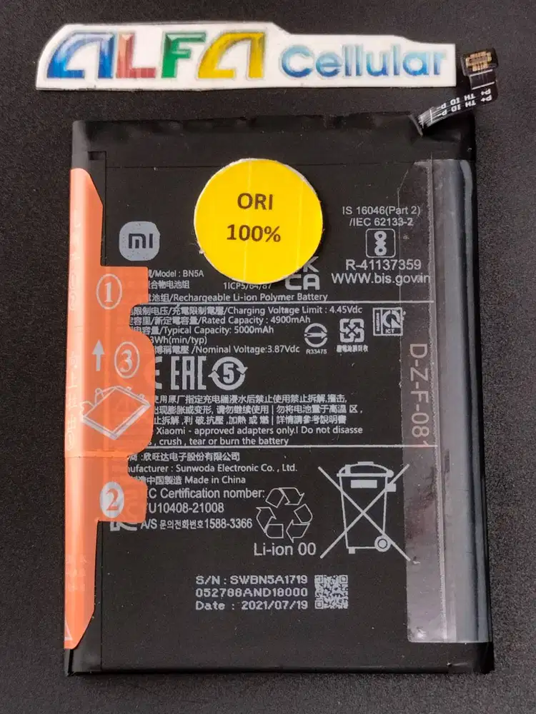 Baterai Xiaomi Redmi Note 10 4G /Xiaomi Note 10s BN59 Original ORI