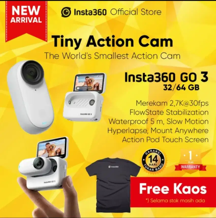 INSTA360 GO 3 Tiny action camera with action pod 128GB