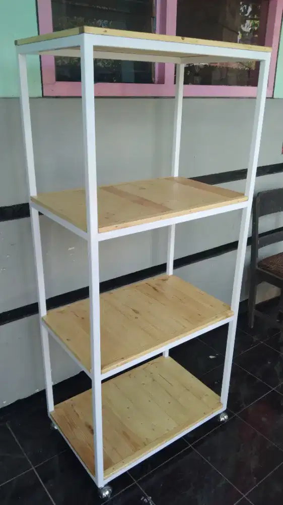 RAK JATI BELANDA + RODA CUSTOM