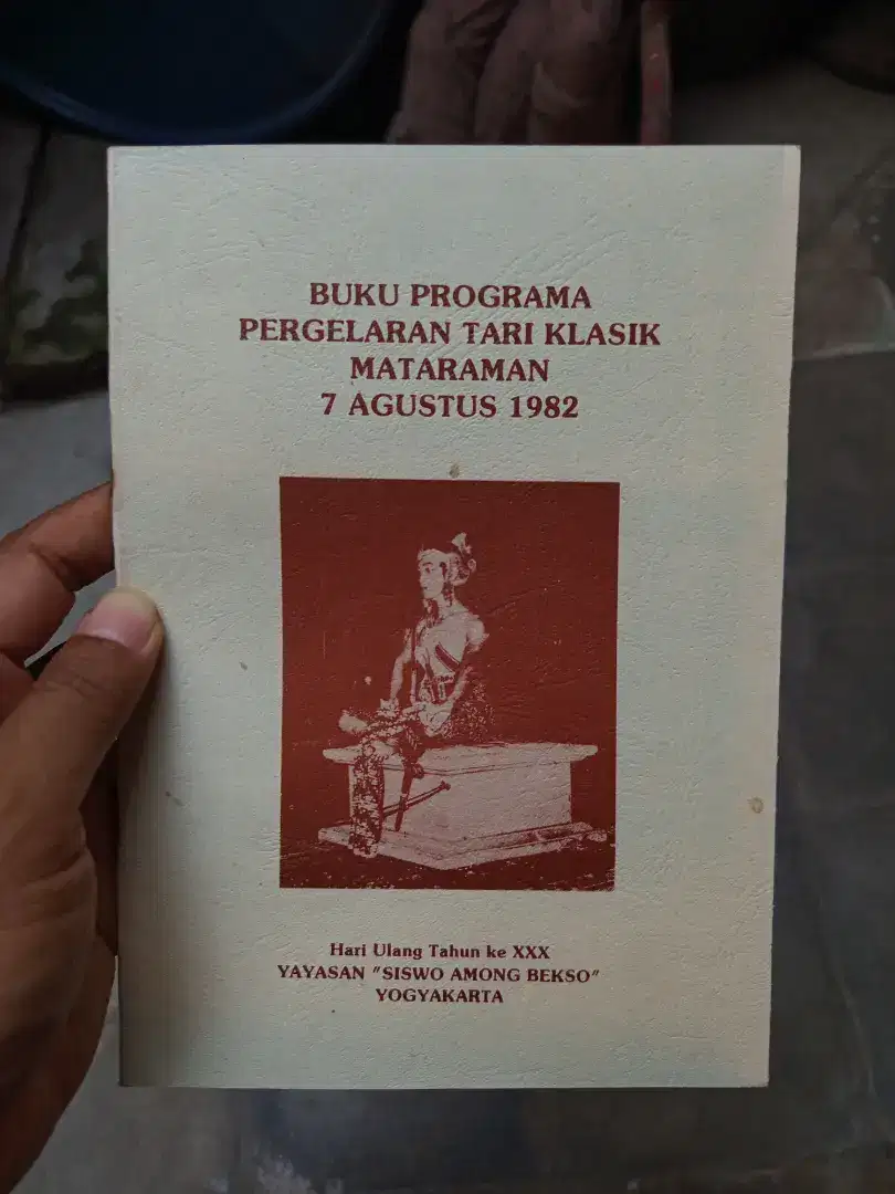 Buku Jadul Programa Pergelaran Tari Klasik Mataraman 1982