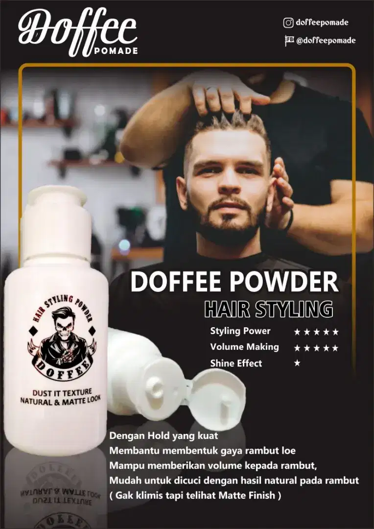 Hair Powder aroma Bubblegum dari Doffee Pomade Surabaya