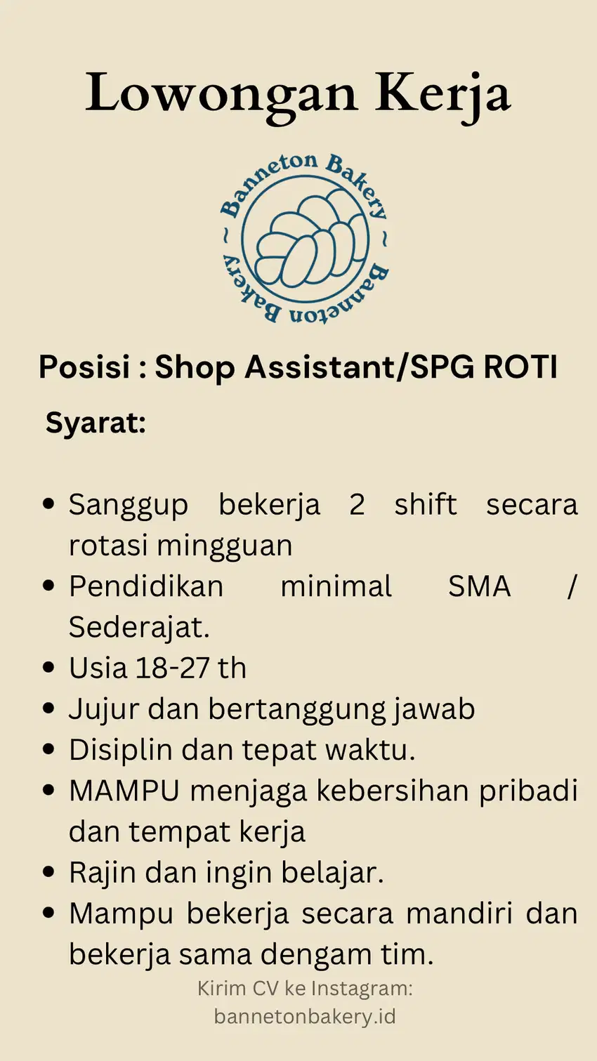 SPG Toko Roti di Banneton Bakery