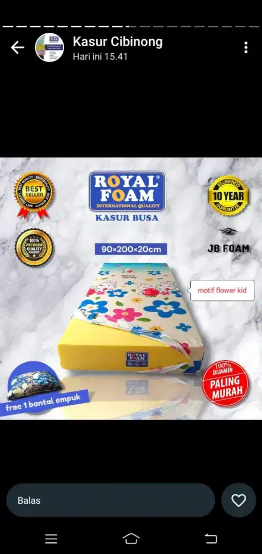 KASUR BUSA ROYAL FOAM D16