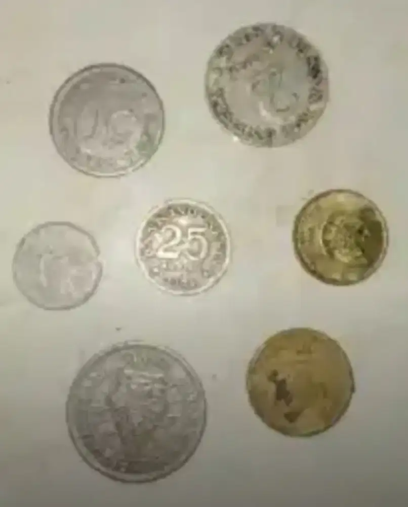 Aneka Uang Koin Indonesia Antik Lawas Seri Rupiah 2,25,50,100 Nego
