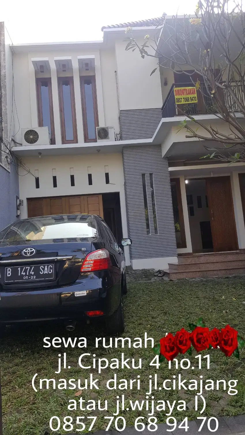 Rumah Sewa di Cipaku, Kebayoran Baru.Lokasi Ideal dekat SCBD, Cikajang