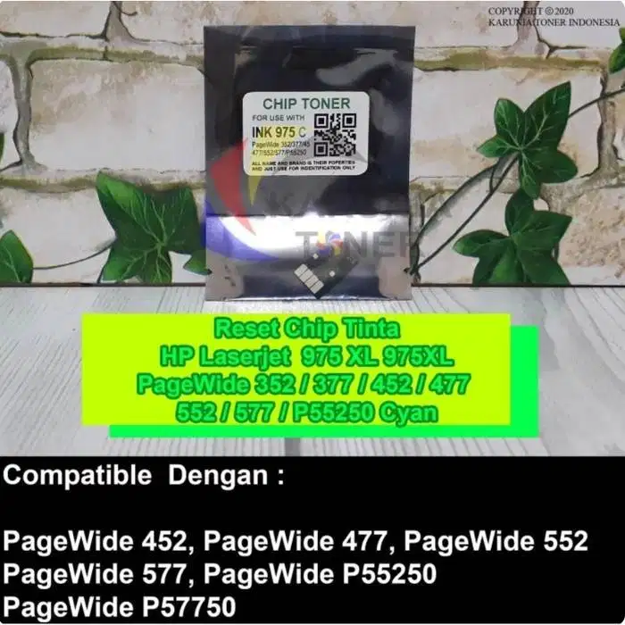 Reset Chip Tinta HP PageWide 975XL 975 XL 352, 377/452 477 P55250 Cmyk
