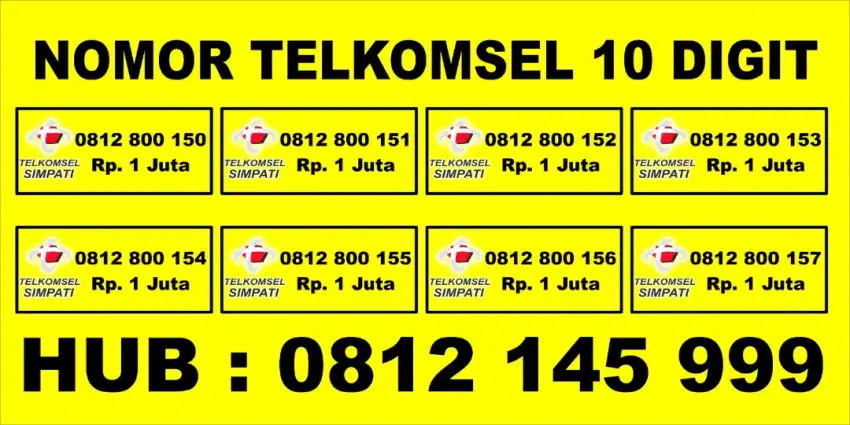 NOMOR CANTIK TELKOMSEL 10 DIGIT