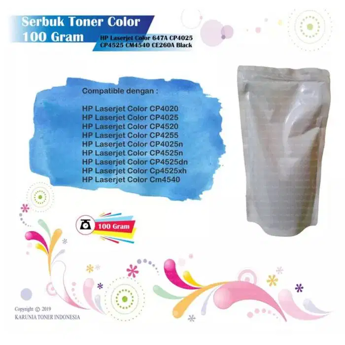 Serbuk Toner HP 647A CP4020 CP4025 CP4520 CP4525A CE261A Black 500 gr