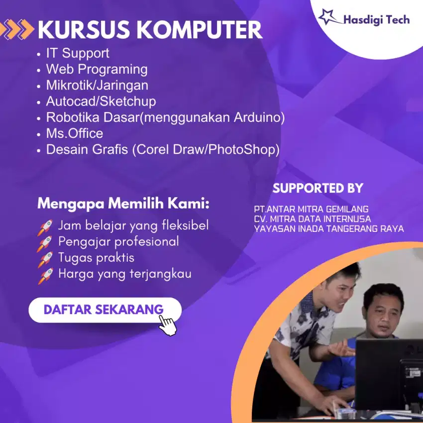 kursus komputer + Sertifikat