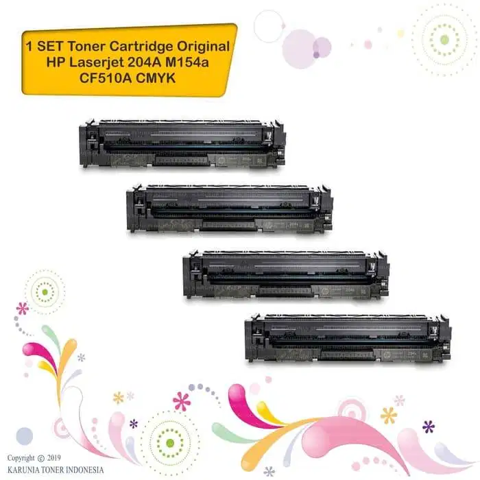 Toner Cartridge Original HP LaserJet Color 204A CMYK M154a Tanpa Dus