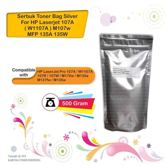 Serbuk Toner HP 107A W1107A 107R 107W M170w M135a M137fw M135w 500gr