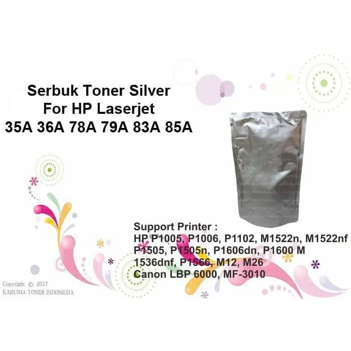 Serbuk Toner Xenuine Silver Cartridge For HP 35A 36A 78A 79A 83A 85A