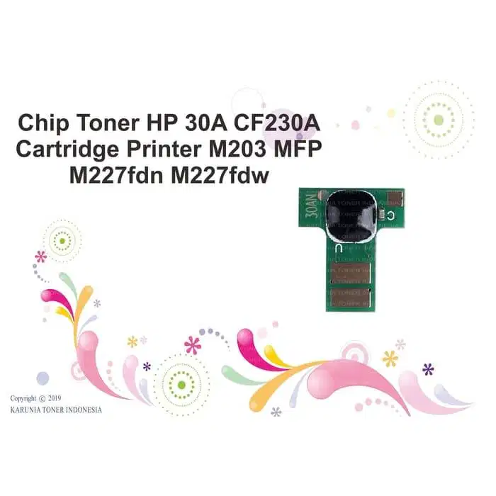 Chip Toner HP 30A CF230A Cartridge Printer M203 MFP M227fdn M227fdw