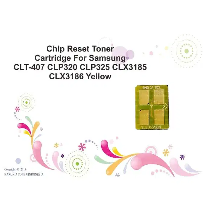 Chip Toner For Samsung CLT407 CLT 407 CLP 320 325 CLX 3185 3186 Yellow