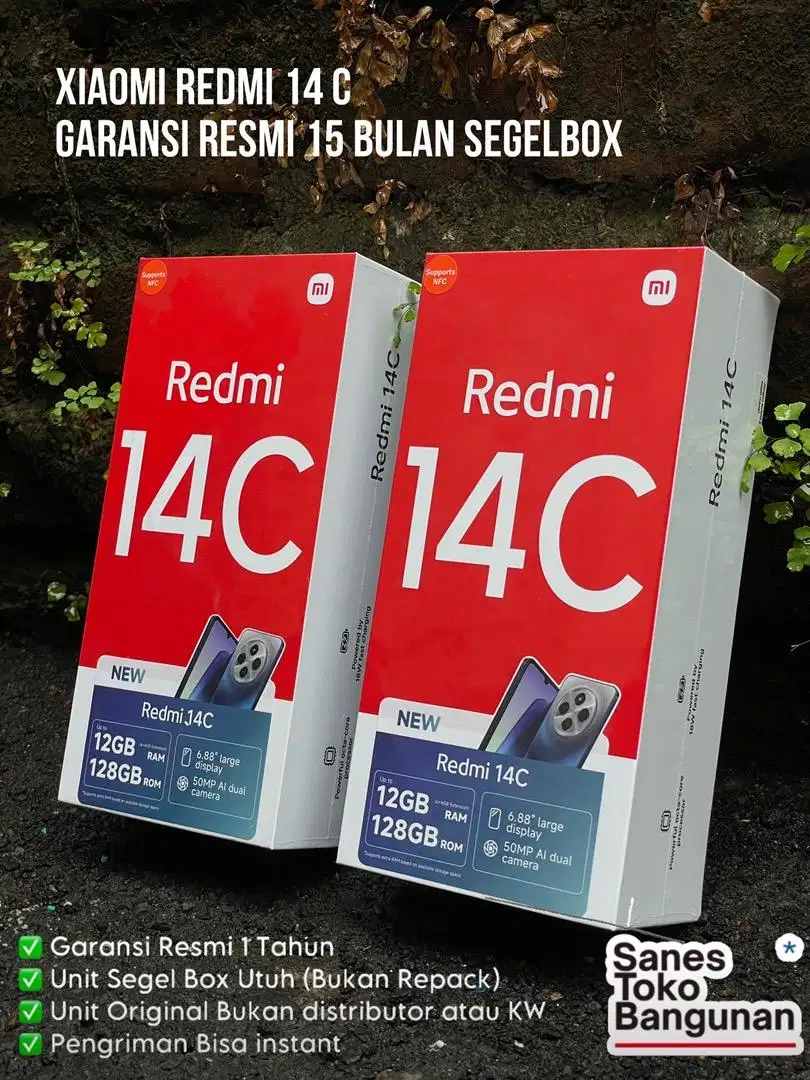 Xiaomi Redmi 14C Ram 6/128 Gb Baru Segel Box Garansi Resmi 15 Bulan