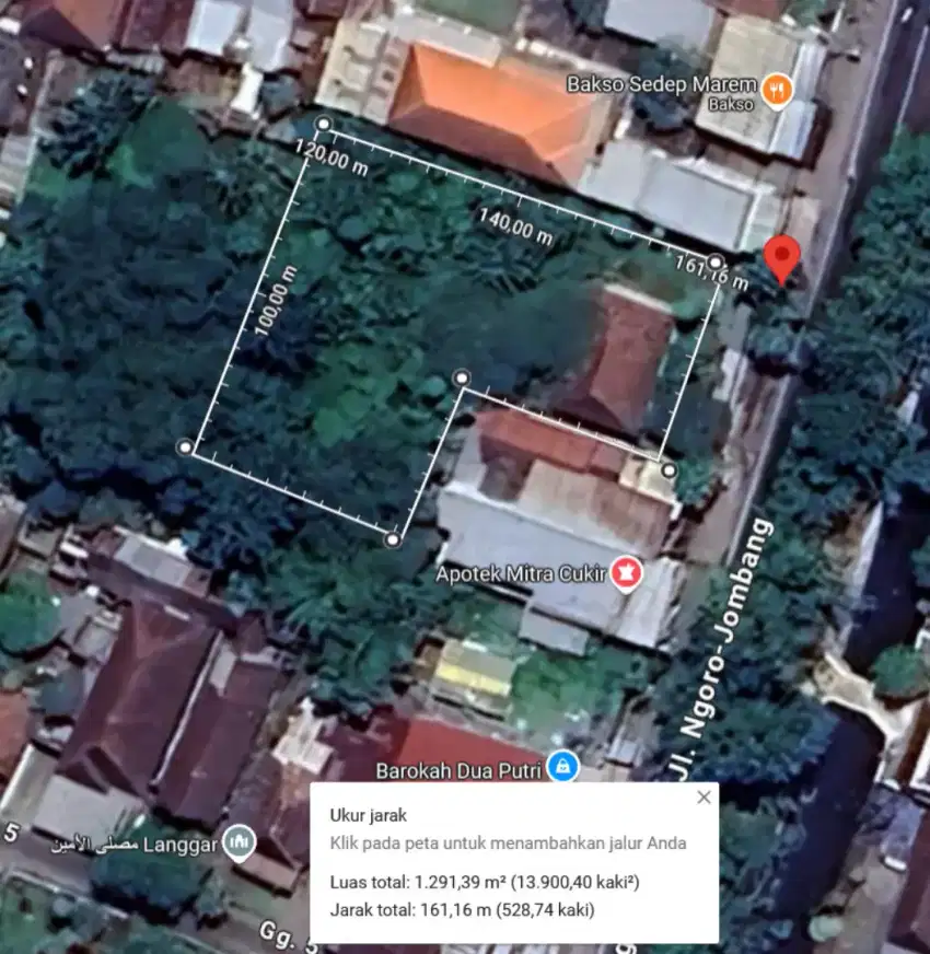 Jual Tanah 1675 M  di Buat Gudang,kantor tempat strategis.SHM