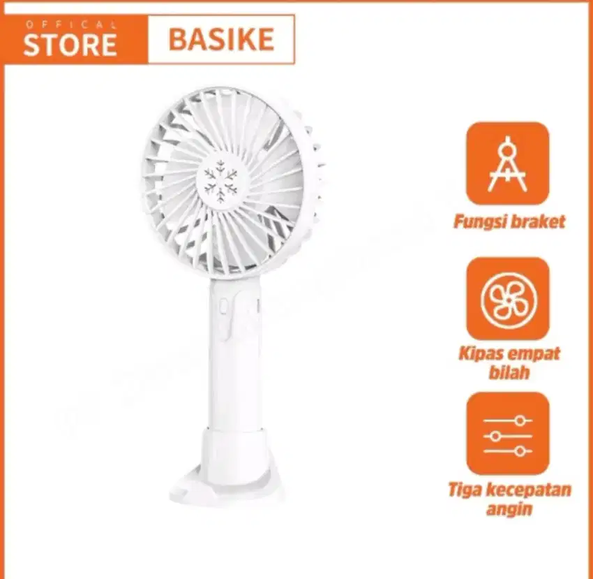 Basike Fresh Fan KIVee Han River Kipas Angin Mini Rechargeable 3 Speed