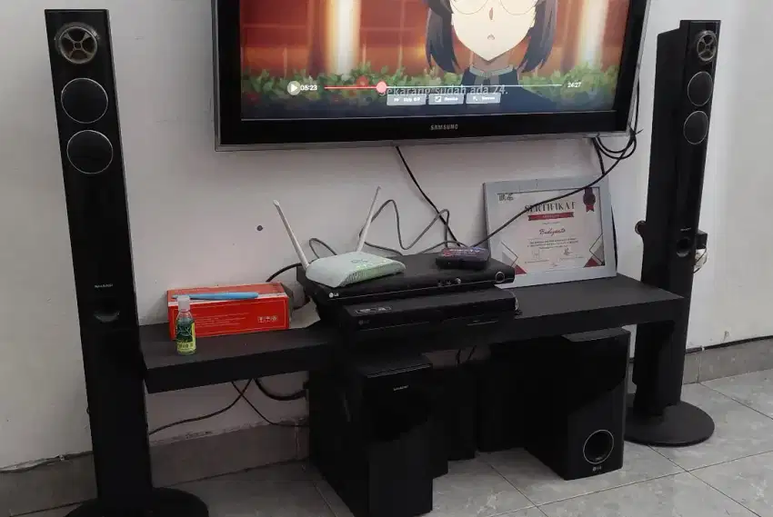Home theater speaker dan subwofer + dvd player