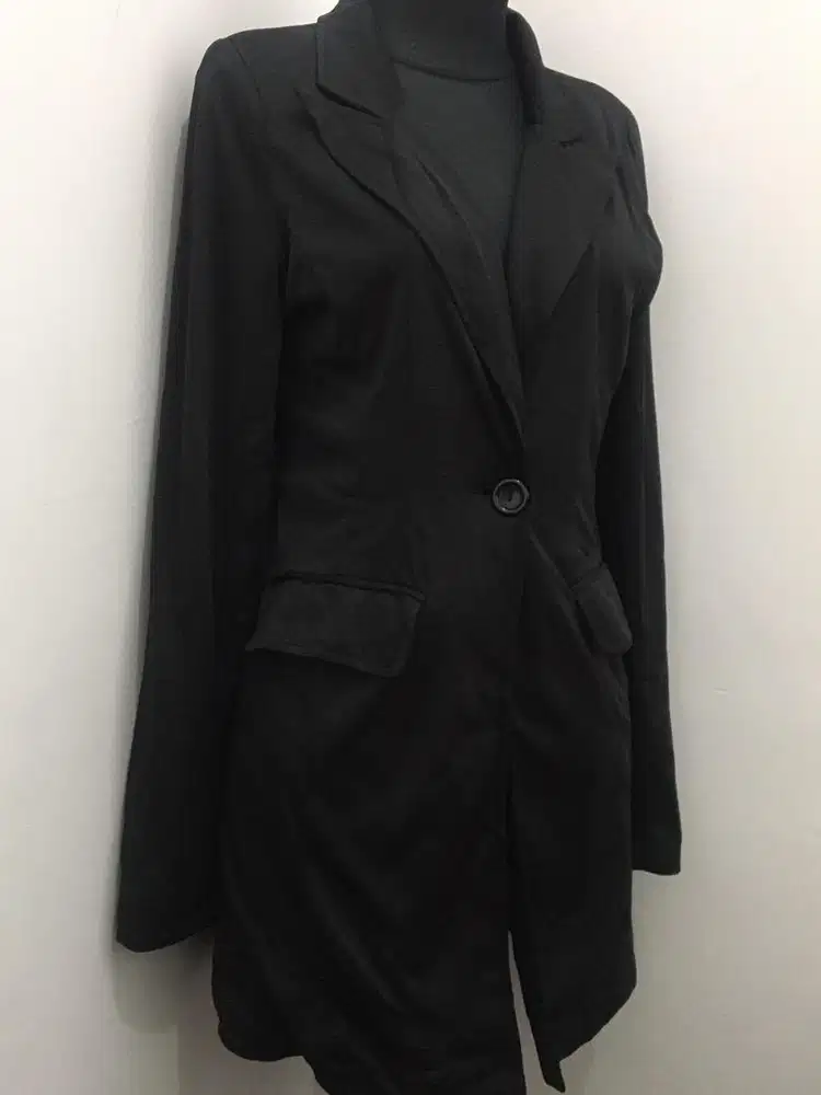 Blazer Hitam inside stripe blue purple