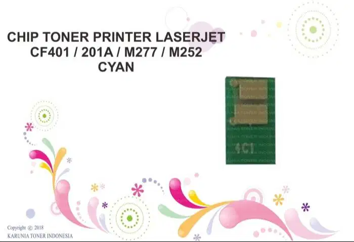 Chip Toner HP Laserjet CF401 / CF401A / 201A / MFP M277 / M252 C M Y K