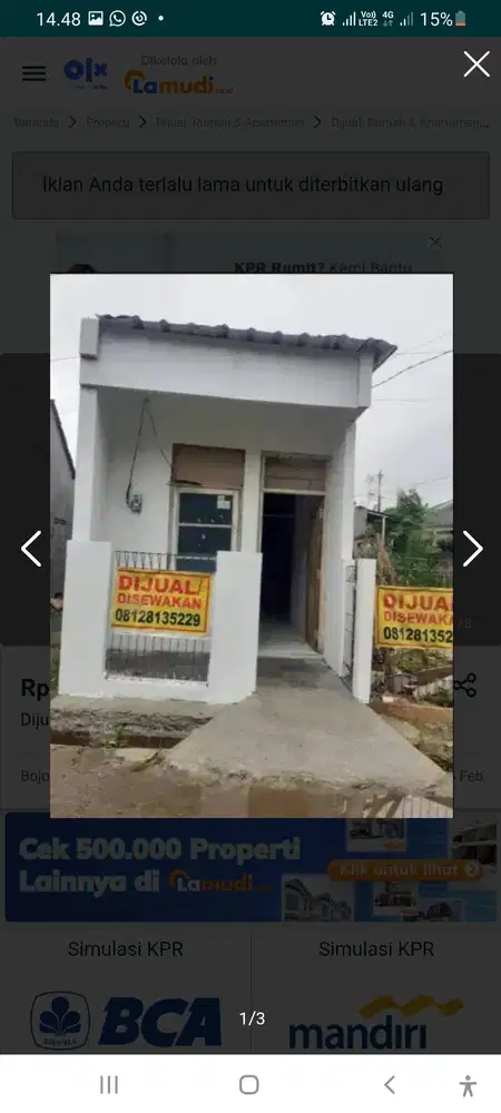 Dijual rumah disamping cluster shapphire