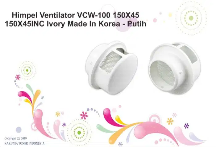 Himpel Ventilator VCW-100 150X45 150X45INC Ivory Made in Korea - Putih