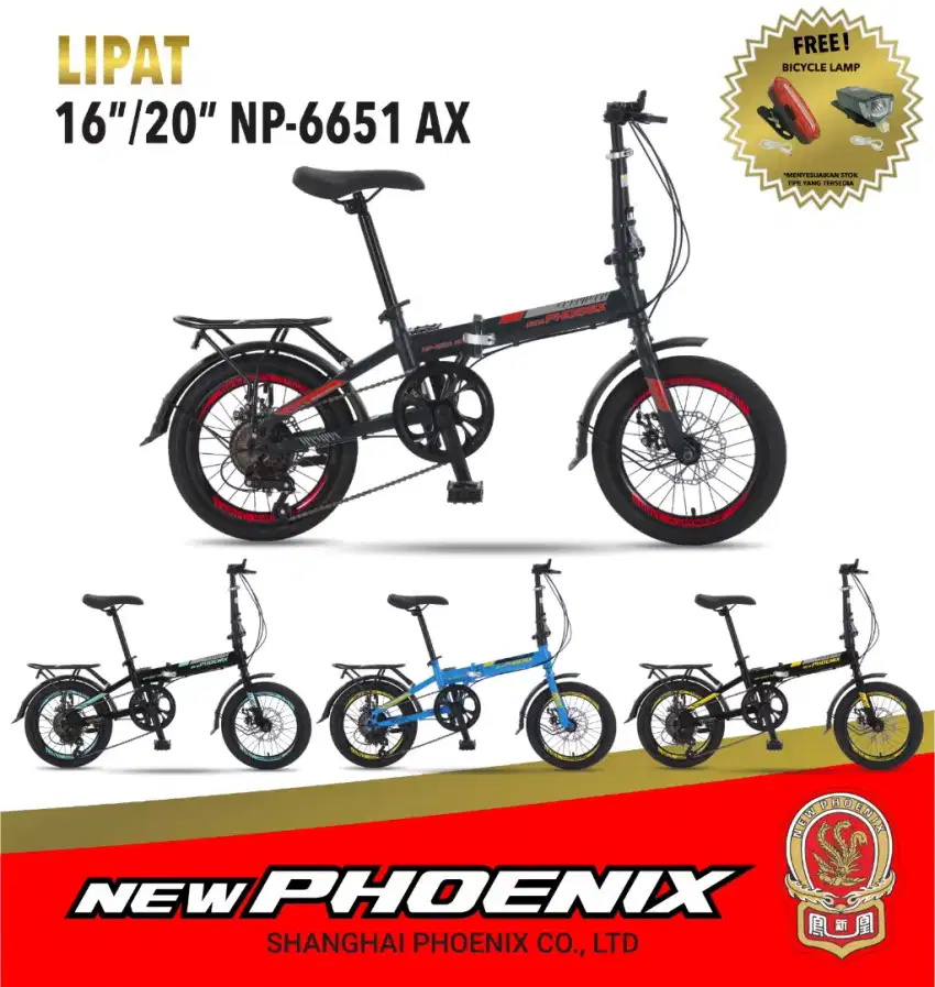 Sepeda Lipat Phoenix 7Speed UK20 terlaris berkualitas