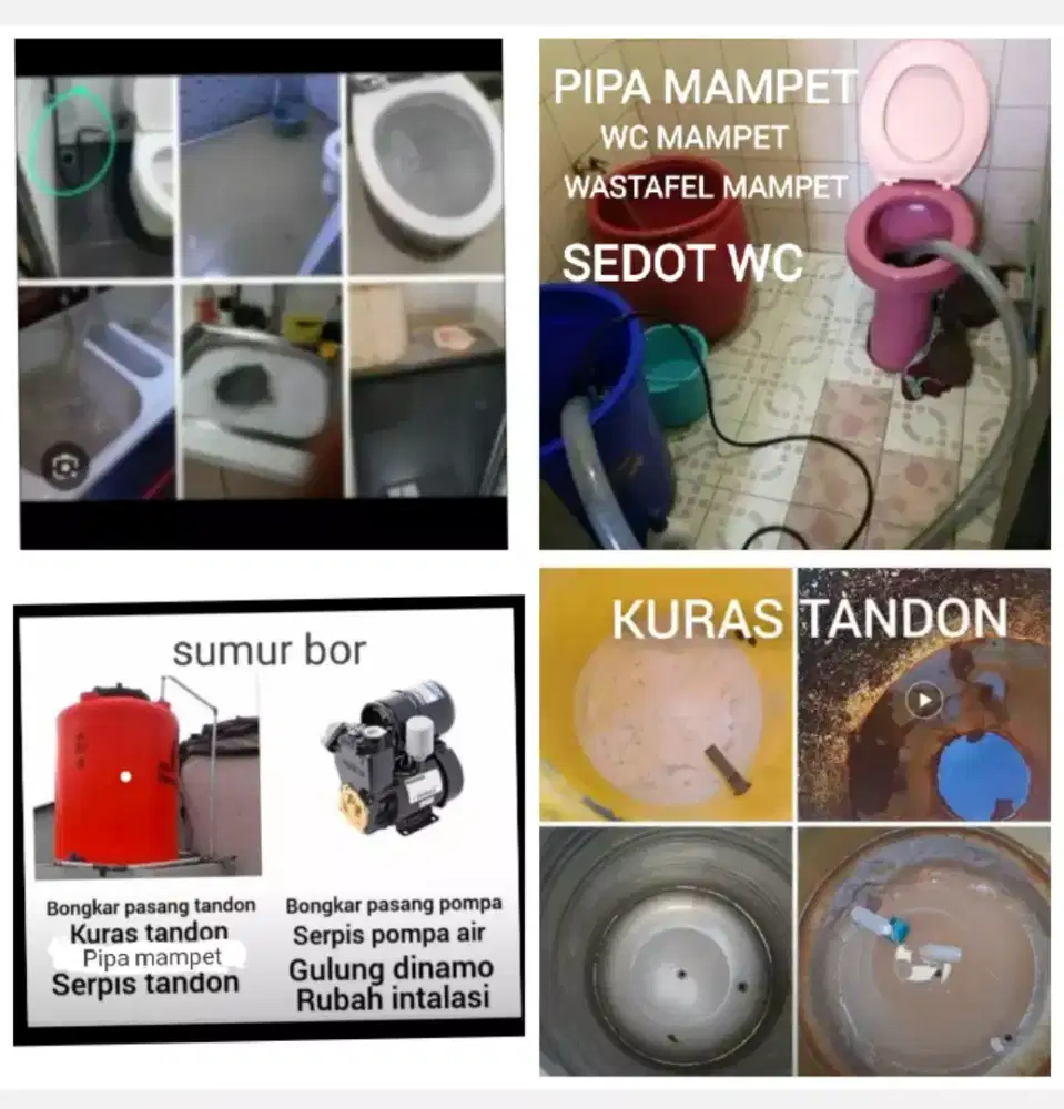 SERVIS POMPA AIR , KURAS TANDON ,CUCI KASUR/SOFA,PIPA MAMPET